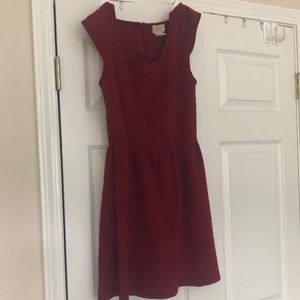 Deep Red Polyester Dress